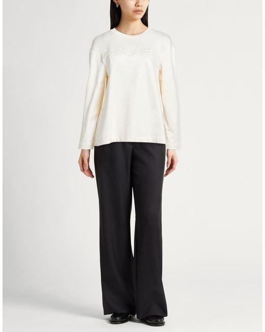 Max Mara White Ivory Sweatshirt Silk, Cotton, Elastane