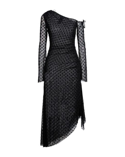 M I S B H V Black Midi Dress Polyamide, Viscose, Elastane