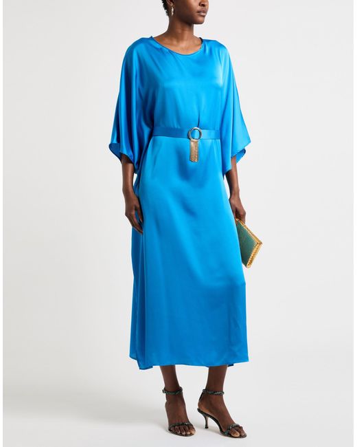 SIMONA CORSELLINI Blue Maxi Dress Polyester