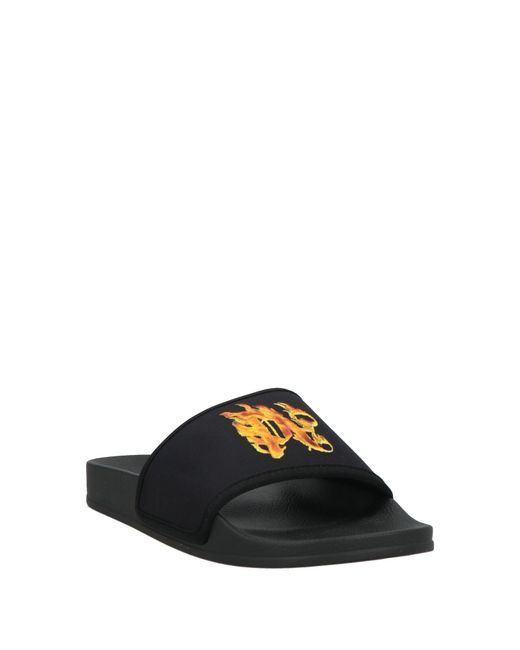 Palm Angels Black Sandals Textile Fibers for men