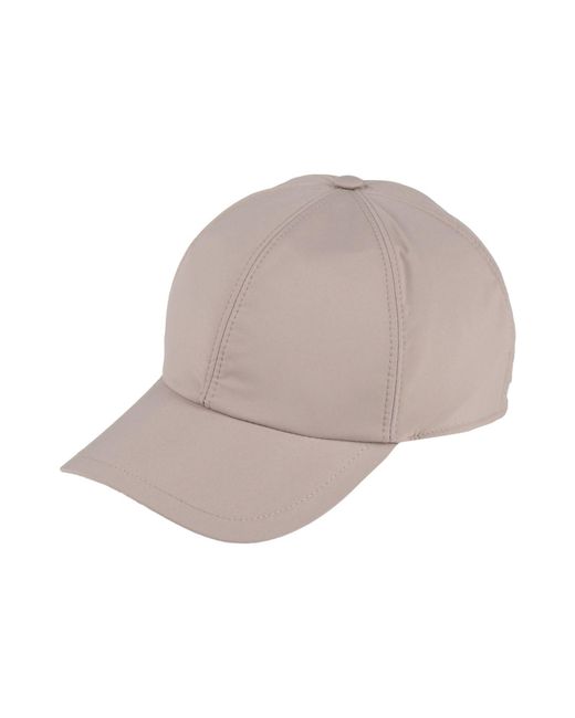 Peserico Gray Taupe Hat Polyester, Viscose, Elastane for men