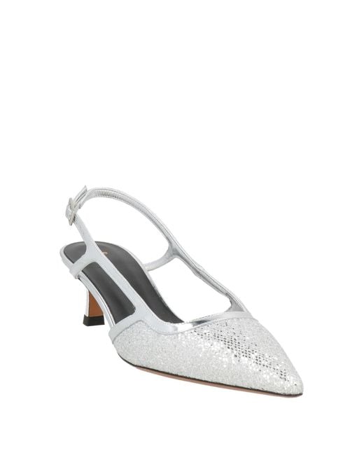 Maje White Pumps Leather, Textile Fibers