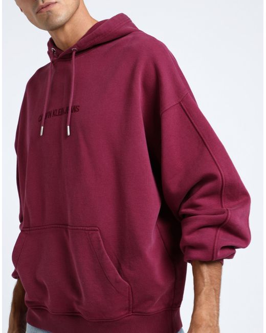 Sudadera Calvin Klein de hombre de color Rojo - Lyst