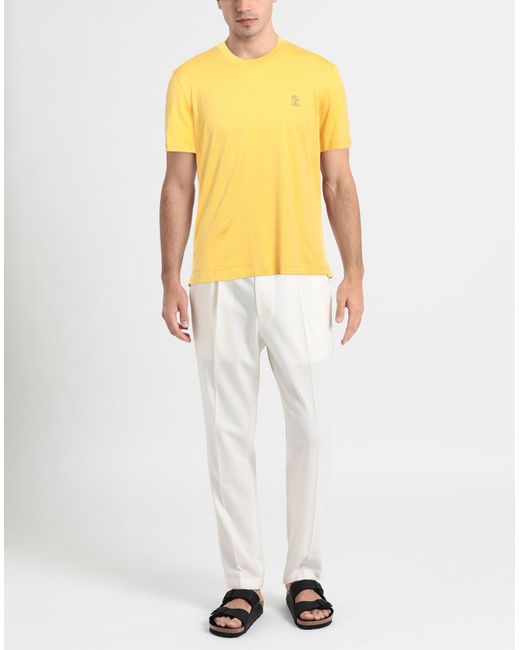 Brunello Cucinelli Yellow T-shirt for men