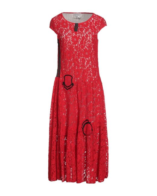 ELISA CAVALETTI by DANIELA DALLAVALLE Red Midi Dress