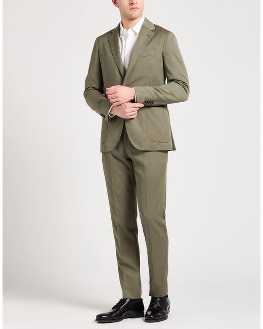 Lardini Green Suit Wool, Cotton, Elastane for men