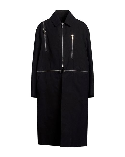 Rick Owens Black Overcoat & Trench Coat Cotton for men