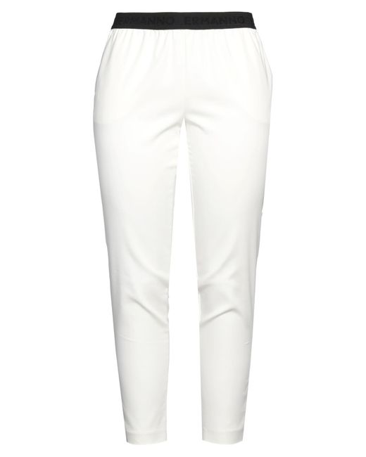 ERMANNO FIRENZE White Pants Cotton, Polyamide, Elastane, Polyester