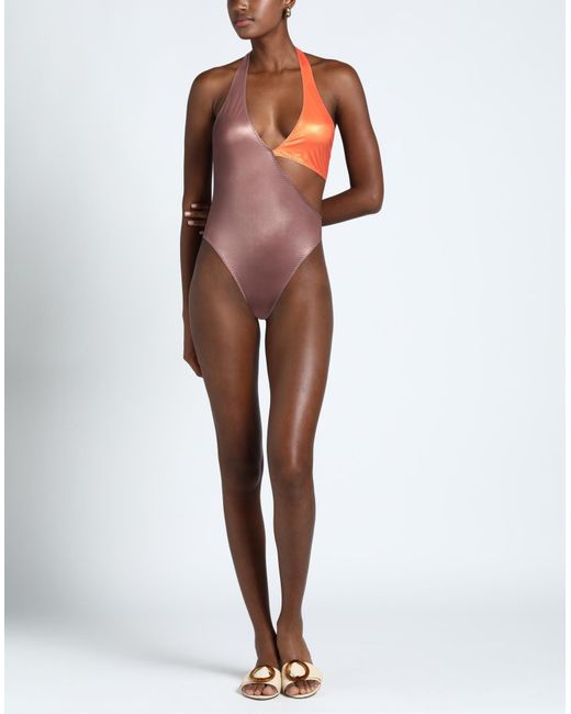 ALESSANDRO VIGILANTE Brown One-piece Swimsuit