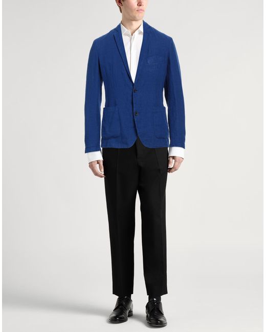 120% Lino Blue Blazer for men