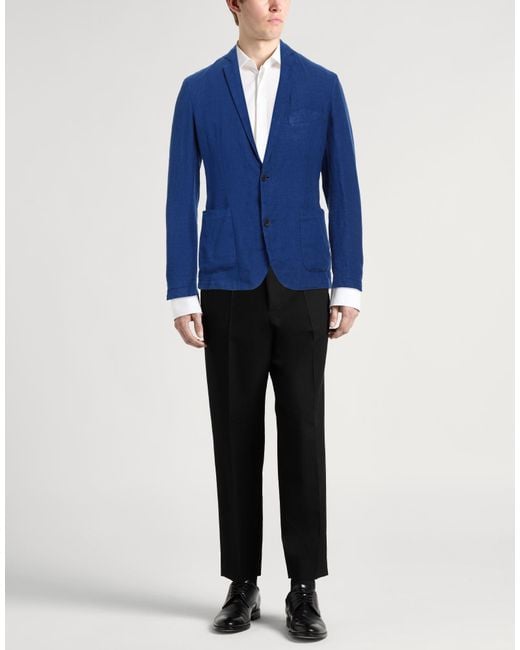 120% Lino Blue Blazer for men