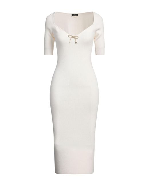 Elisabetta Franchi White Midi-Kleid