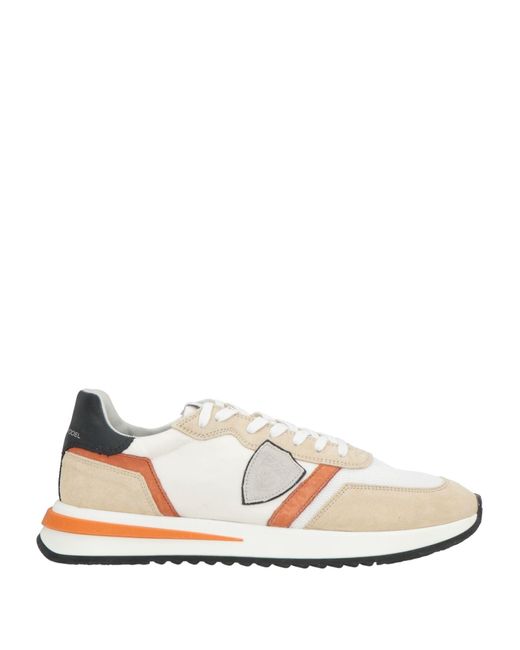 Philippe Model White Sneakers Leather, Textile Fibers for men