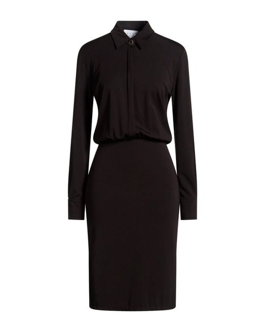 Kaos Black Midi Dress Viscose, Nylon, Elastane