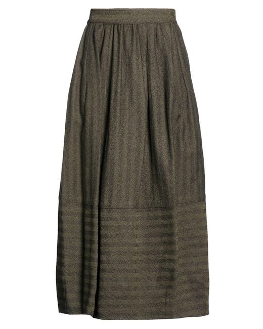 Gentry Portofino Gray Military Midi Skirt Virgin Wool