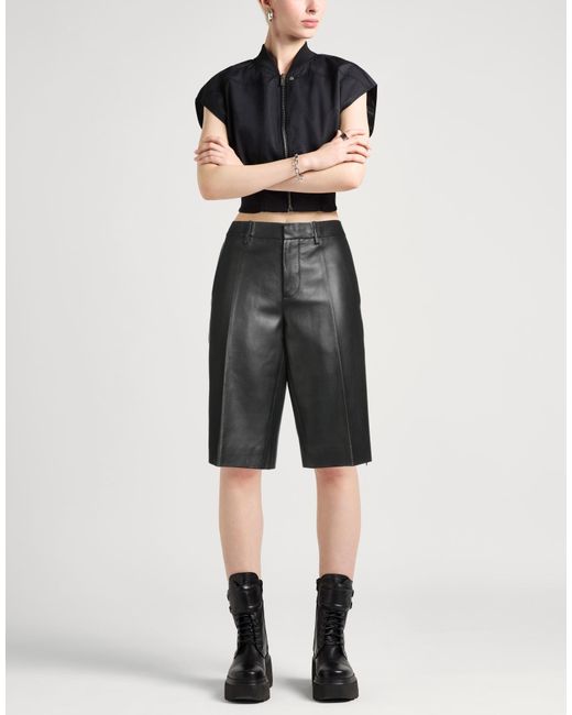 Helmut Lang Gray Shorts & Bermuda Shorts Calfskin