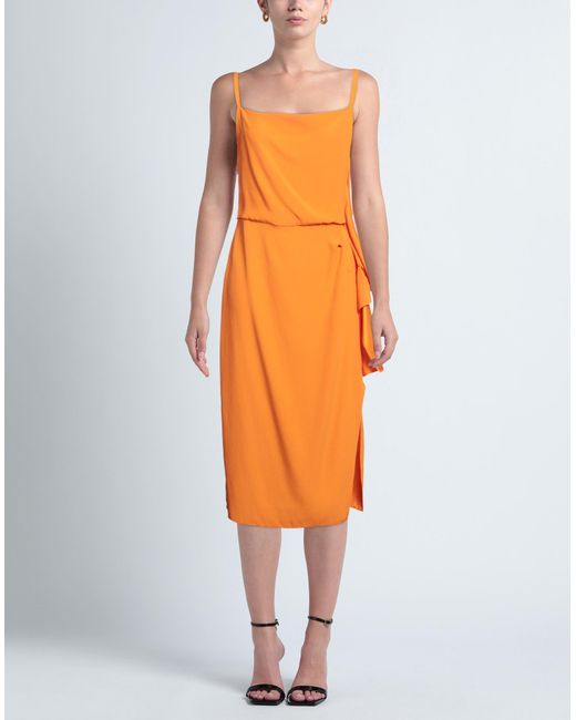 Caractere Orange Midi Dress