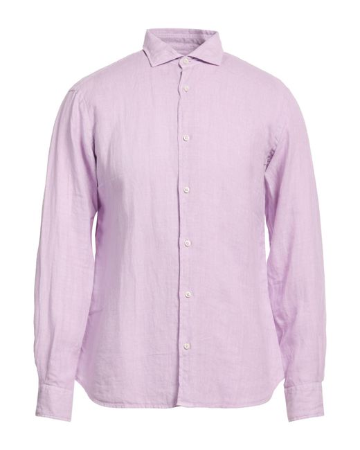Fedeli Pink Shirt Linen for men