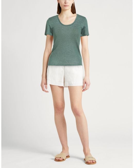 Majestic Filatures Green T-Shirt Linen, Organic Cotton