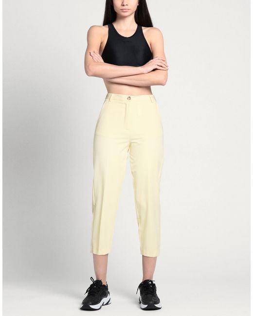 ViCOLO White Pants Polyester, Viscose, Elastane