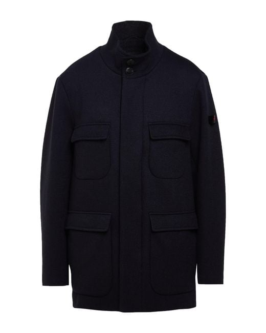 Peuterey Blue Midnight Coat Polyacrylic, Wool, Elastane for men