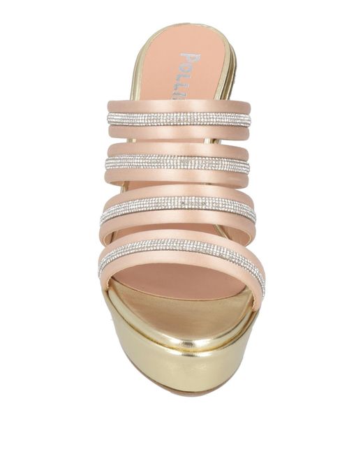 Pollini White Sandals Viscose, Silk