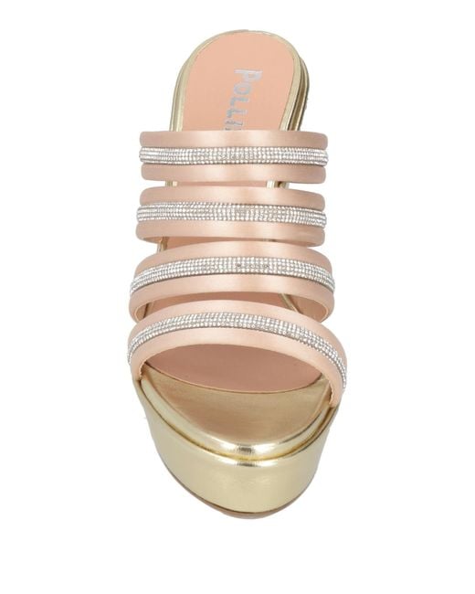 Pollini White Sandals Viscose, Silk