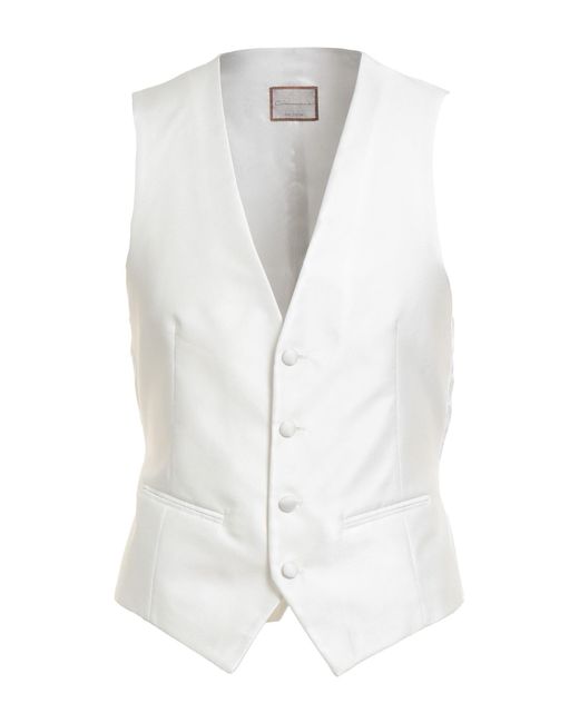 Pal Zileri White Tailored Vest Polyester for men