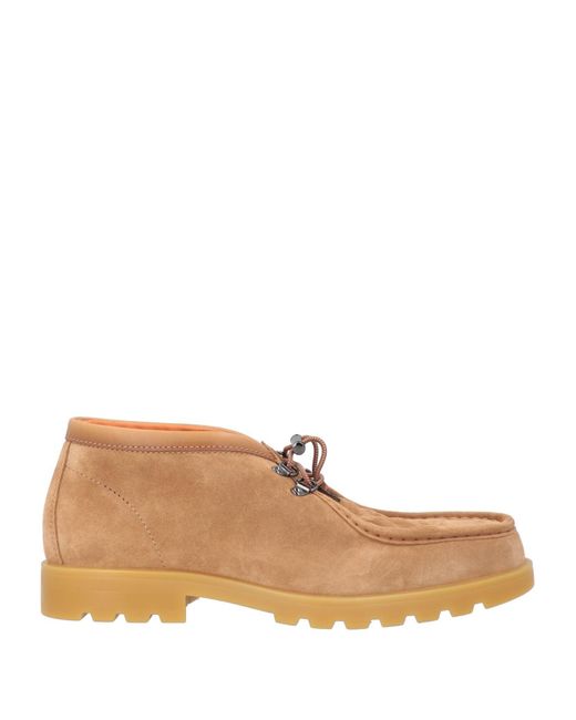 Santoni Brown Camel Ankle Boots Leather for men