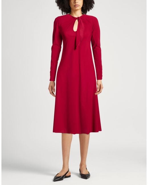 High Red Tech Midi Dress Polyamide, Elastane