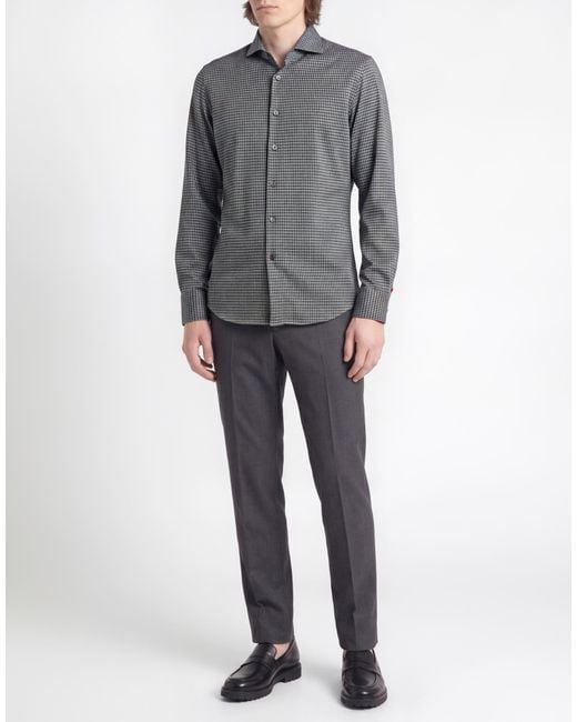 Isaia Gray Shirt Cashmere for men