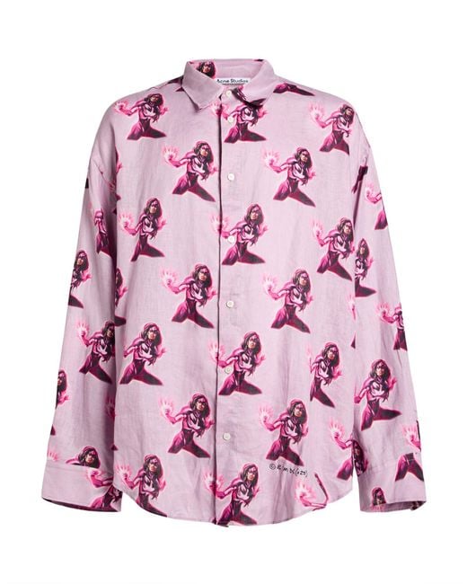 Acne Pink Shirt Linen for men