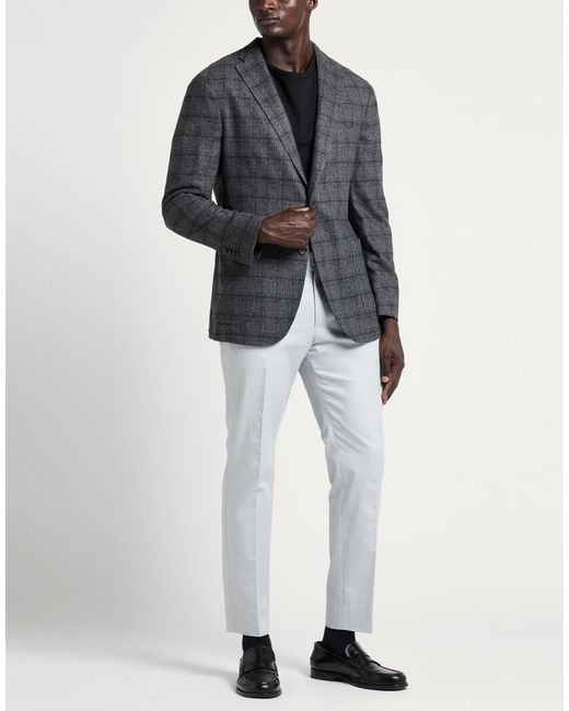 Boglioli Black Blazer Wool, Polyester, Elastane for men