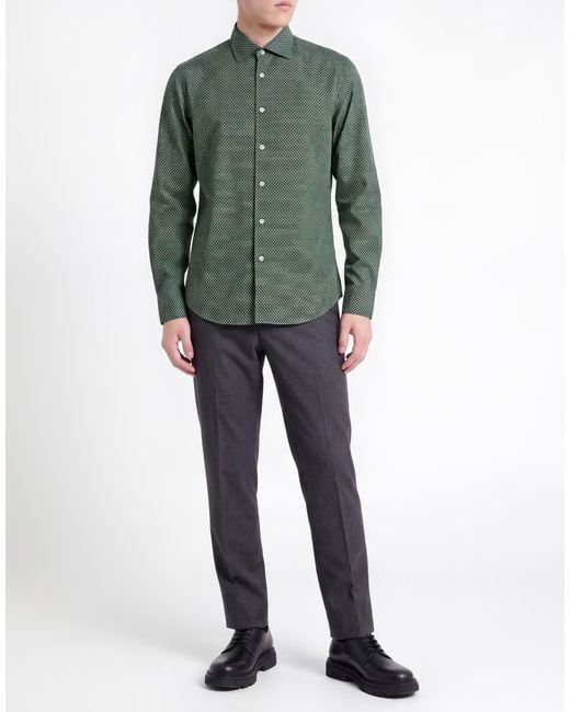 Manuel Ritz Green Shirt Cotton, Elastane for men