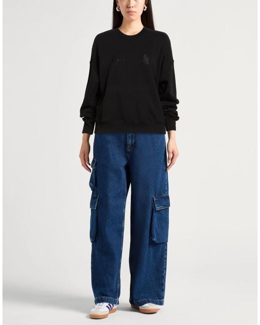 Chiara Ferragni Black Sweatshirt Cotton