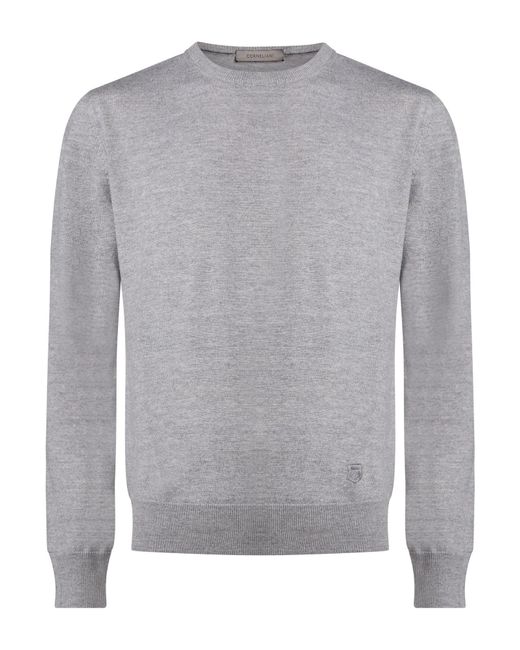 Corneliani Gray Sweater Virgin Wool for men