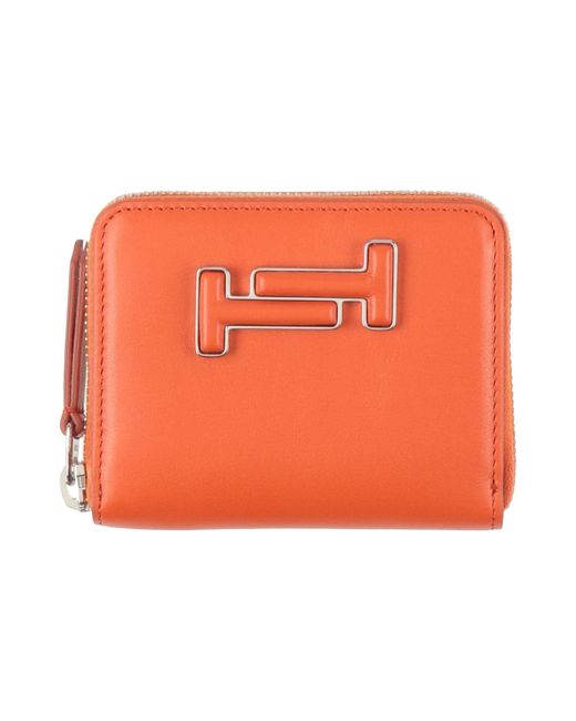 Tod's Orange Wallet Leather