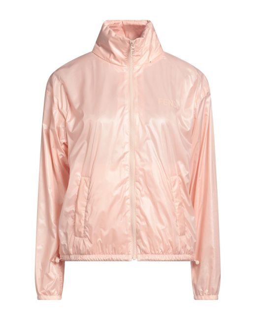 Fendi Pink Nylon Windbreaker Jacket With Baguette Bag
