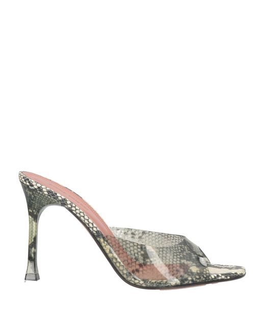 AMINA MUADDI Metallic Charcoal Sandals Synthetisches Material