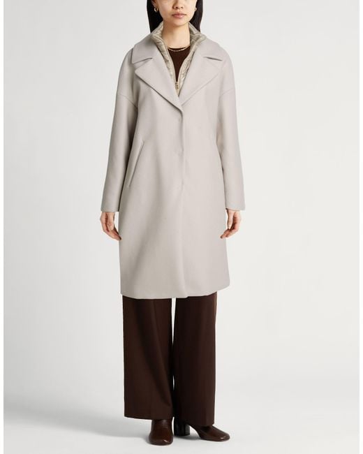 Herno Gray Light Coat Virgin Wool, Polyamide