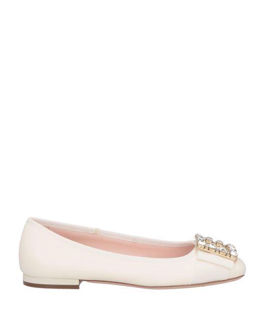 Roger Vivier Natural Ballet Flats Leather