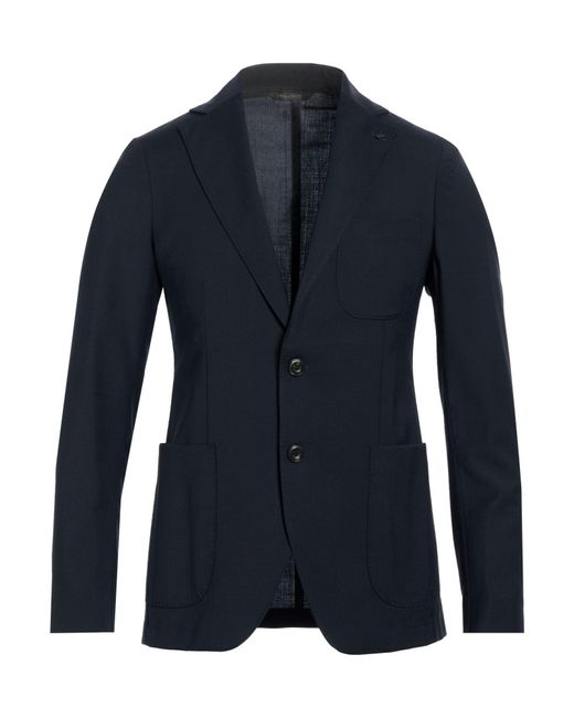 Messagerie Blue Midnight Blazer Polyester, Wool, Elastane for men