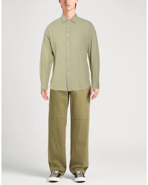 Auralee Green Shirt Cotton, Silk for men