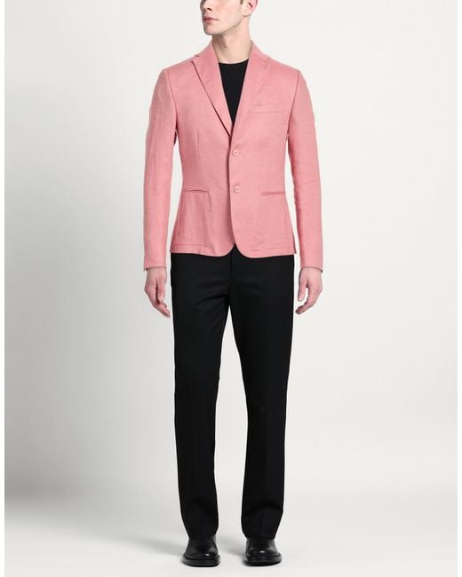 Daniele Alessandrini Pink Blazer Linen, Polyester, Viscose for men