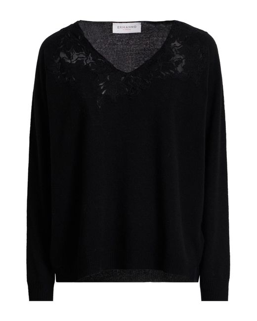 ERMANNO FIRENZE Black Sweater Wool, Acrylic, Polyamide
