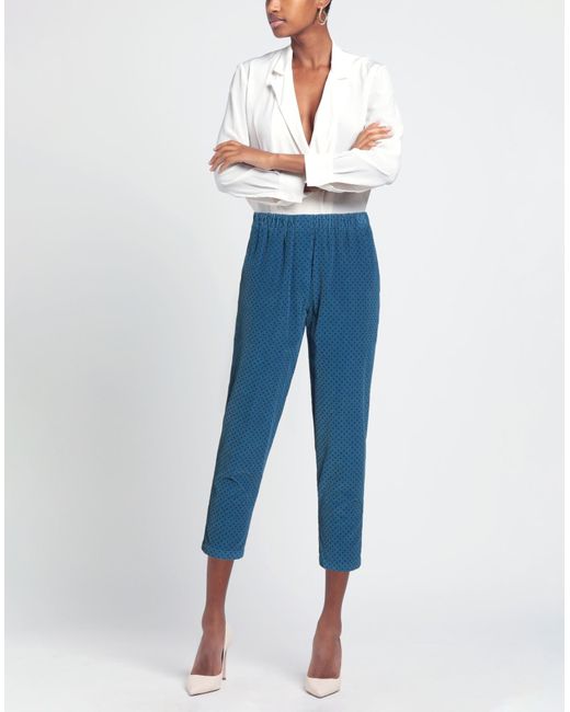 ROSSO35 Blue Pants Cotton, Elastane