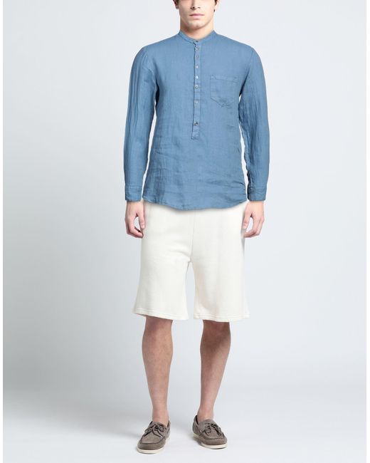 Imperial Blue Pastel Shirt Linen for men