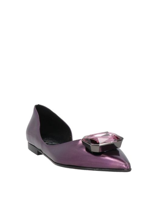 Ovyè Purple Ballet Flats Textile Fibers