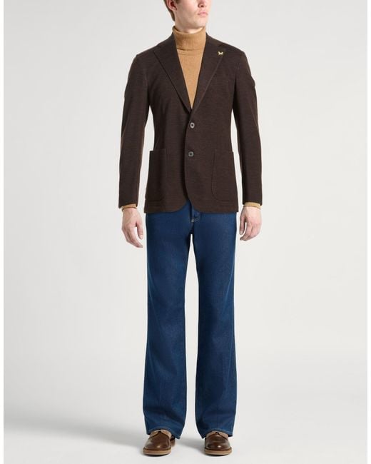 Tombolini Brown Dark Blazer Wool for men