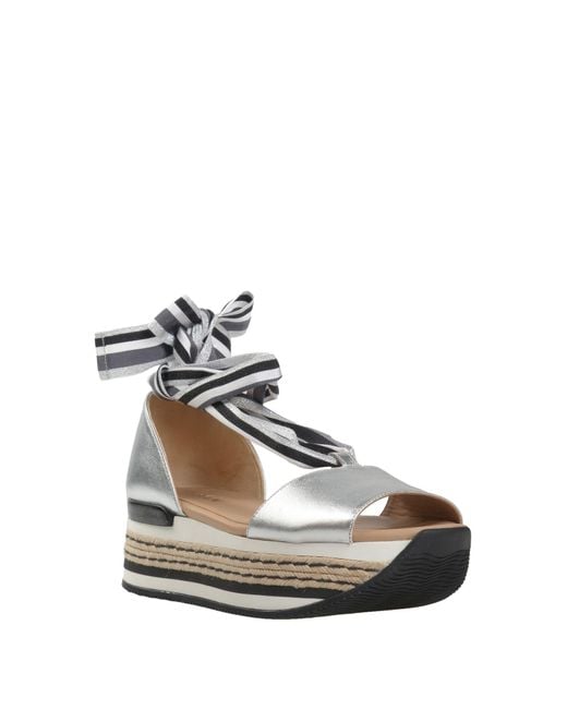 Hogan Metallic Sandals Leather